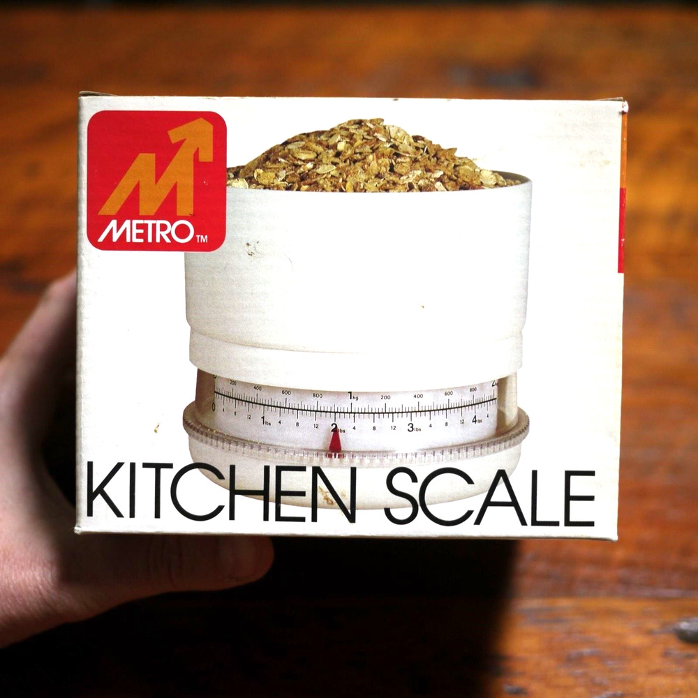 NEW NIB Vintage METRO Modern Design Kitchen Scale Lbs or kg Metric Mechanical